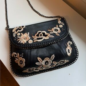 MARY FRANCES GENUINE LEATHER PURSE HAND STITCHED